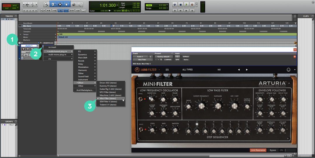 protools insert virtual effect