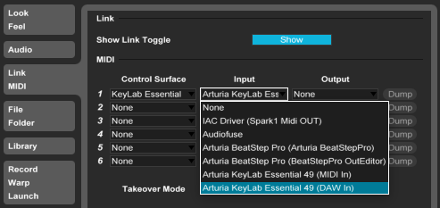 kle control surface input