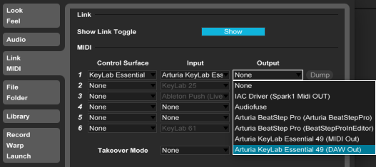 kle control surface output