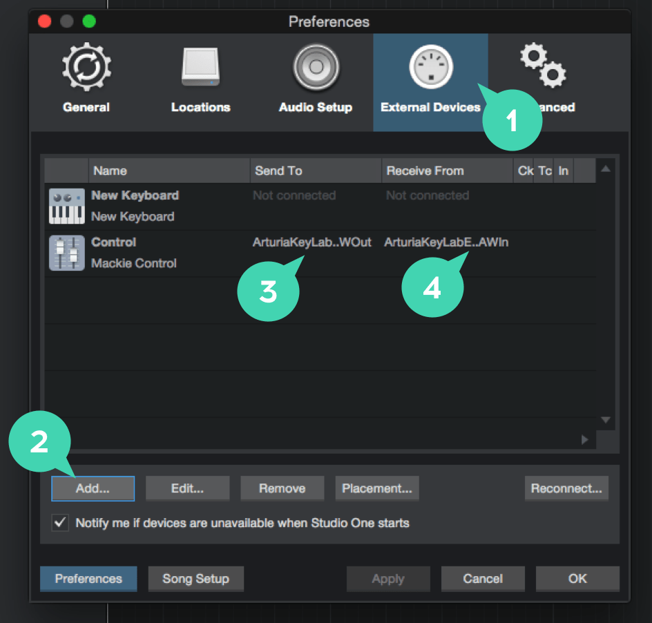 studio one preferences