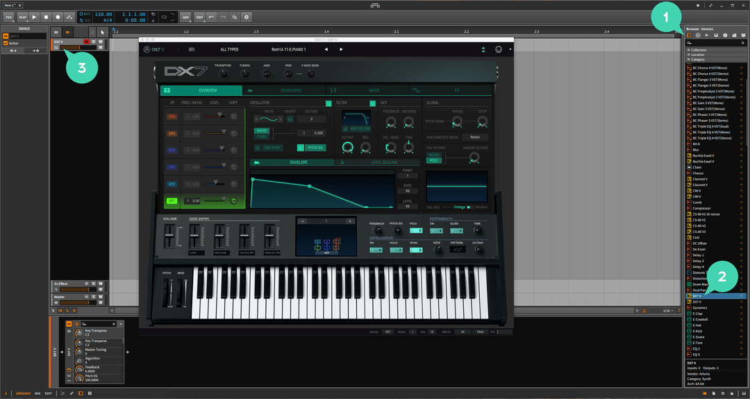 bitwig insert a virtual effect