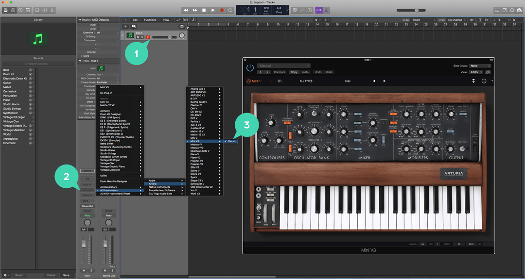 logicx insert a virtual effect