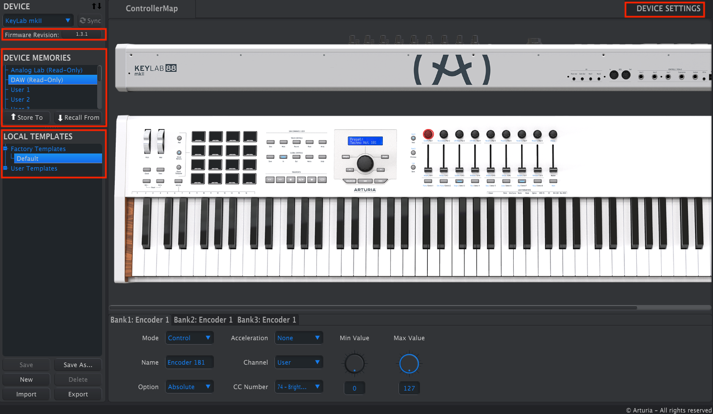 Midi control center