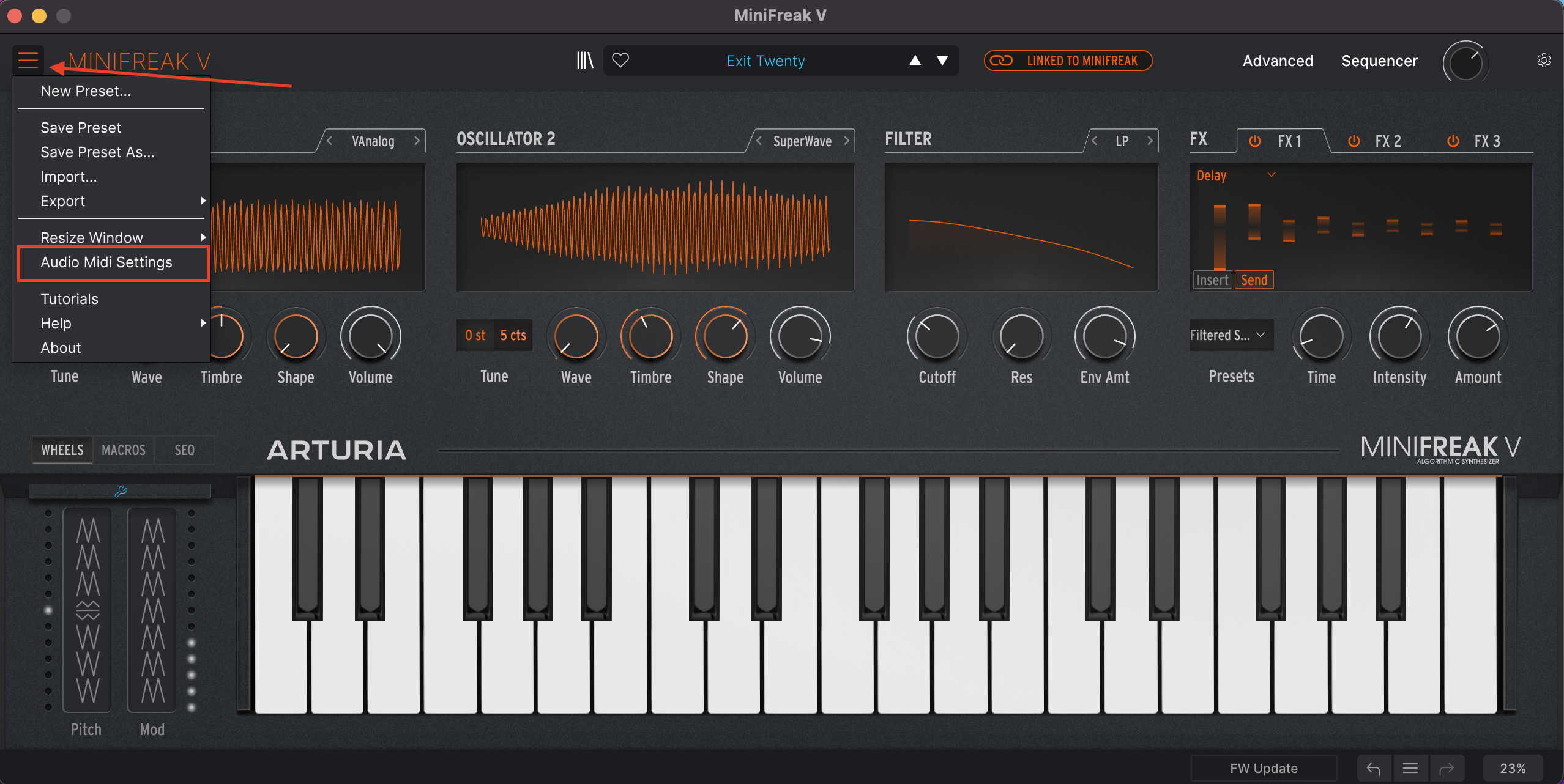 MiniFreak V - 连接您的MiniFreak – Arturia FAQ